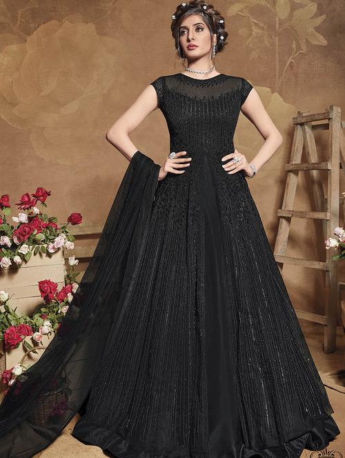 black net semistitched suit - 17853271 - Very Small Image - 1