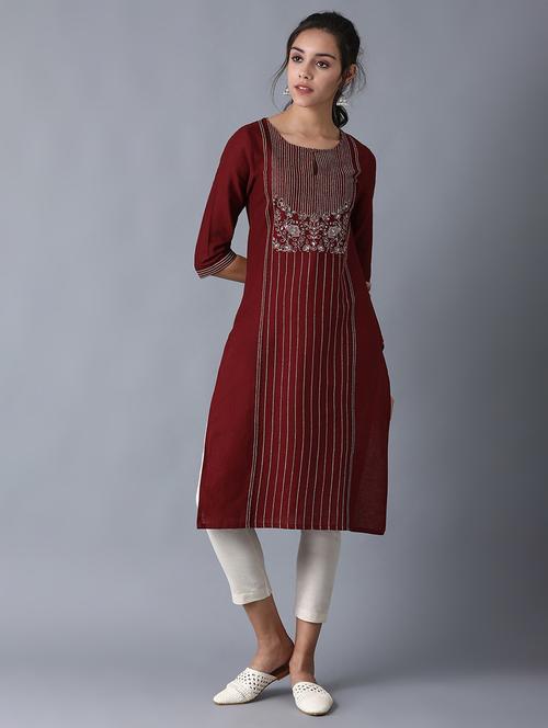 women's straight kurta - 17853568 - Very Small Image - 1