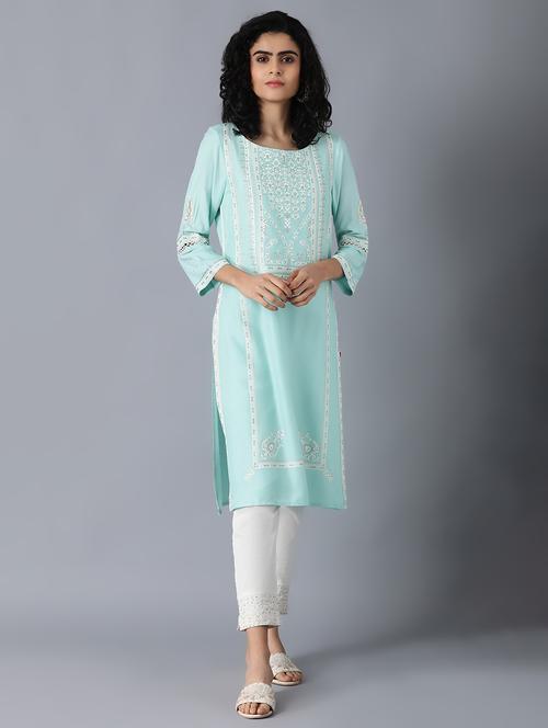women's straight kurta - 17853583 - Very Small Image - 1