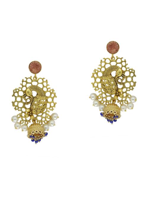 red brass drop earring - 17853600 - Very Small Image - 1