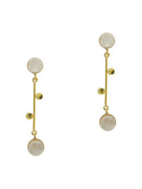 white brass drop earring - 17853624 - Very Small Image - 1