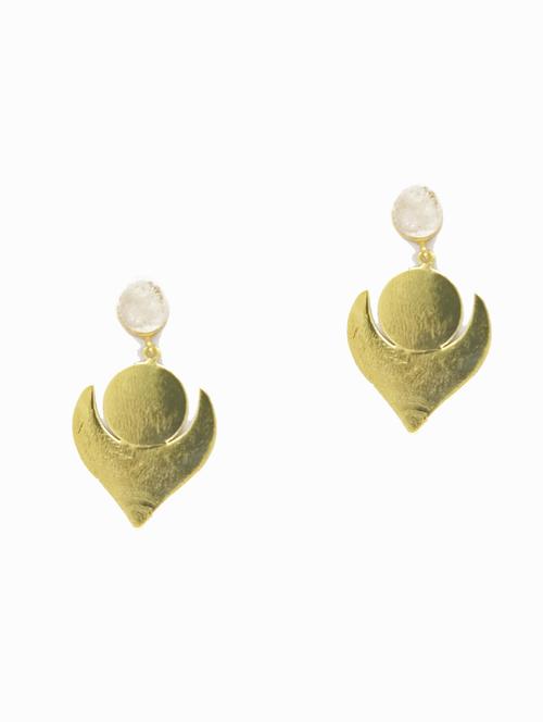 gold brass drop earring - 17853627 - Very Small Image - 1
