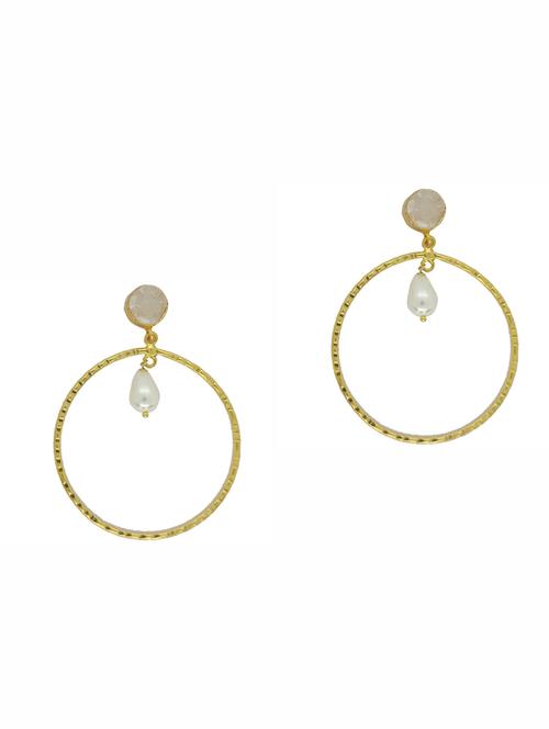 white brass drop earring - 17853633 - Very Small Image - 1