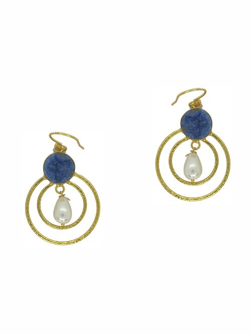 blue brass drop earring - 17853634 - Very Small Image - 1