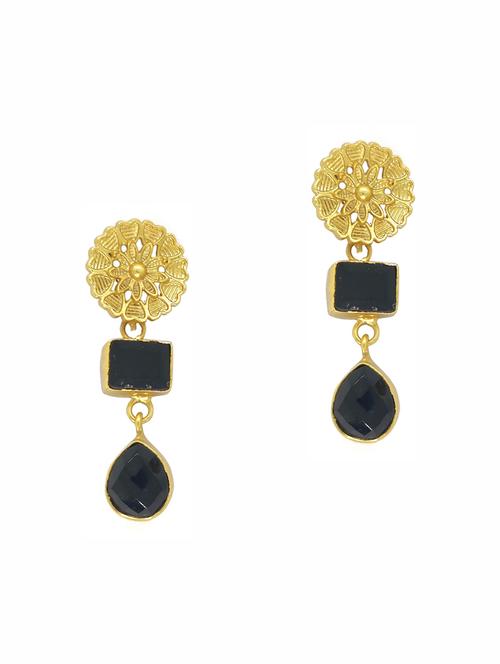black brass drop earring - 17853636 - Very Small Image - 1