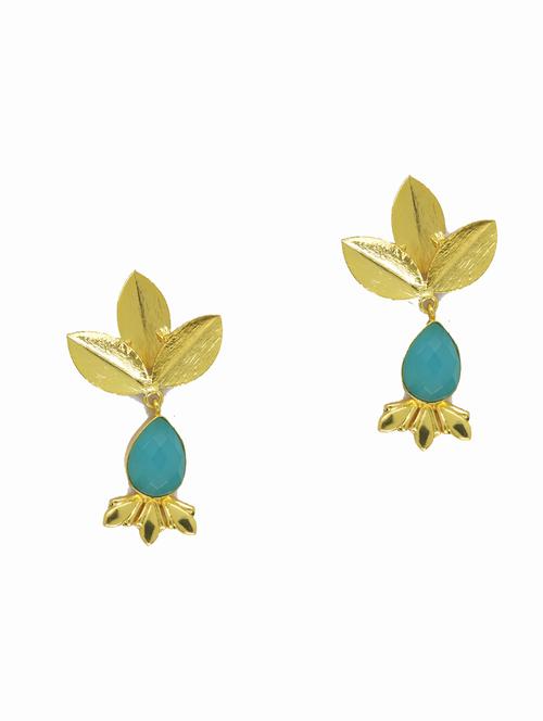 blue brass drop earring - 17853638 - Very Small Image - 1