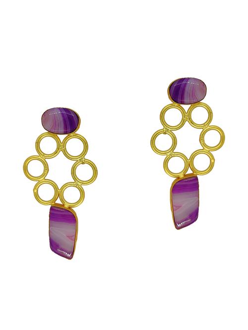 purple brass drop earring - 17853745 - Very Small Image - 1