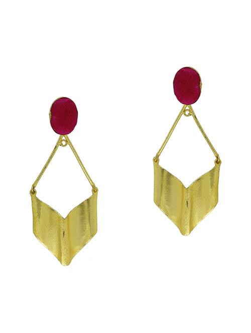 pink brass drop earring - 17853749 - Very Small Image - 1