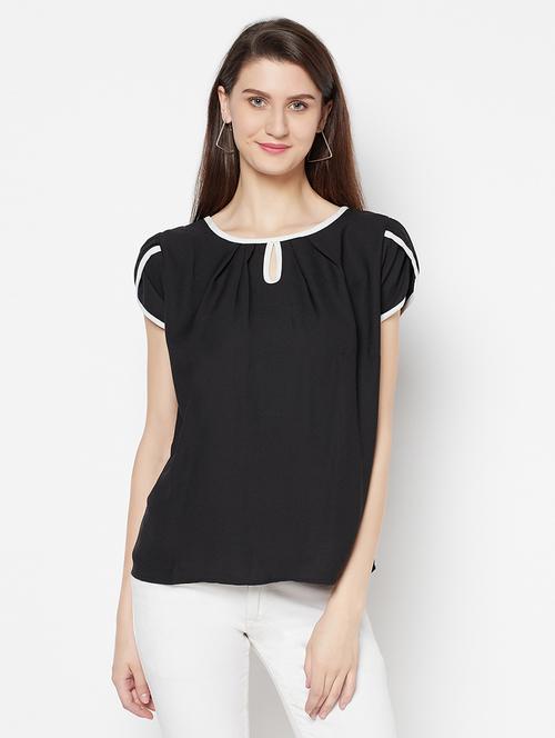 women's straight key hole neck top - 17853816 - Very Small Image - 1
