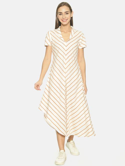 asymmetric hem striped maxi dress - 17854049 - Very Small Image - 1