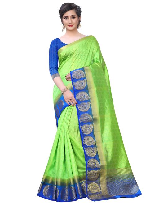 jacquard work kanjivaram saree with blouse - 17854222 - Very Small Image - 1