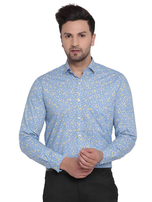 mens micro print formal shirt - 17854616 - Very Small Image - 1