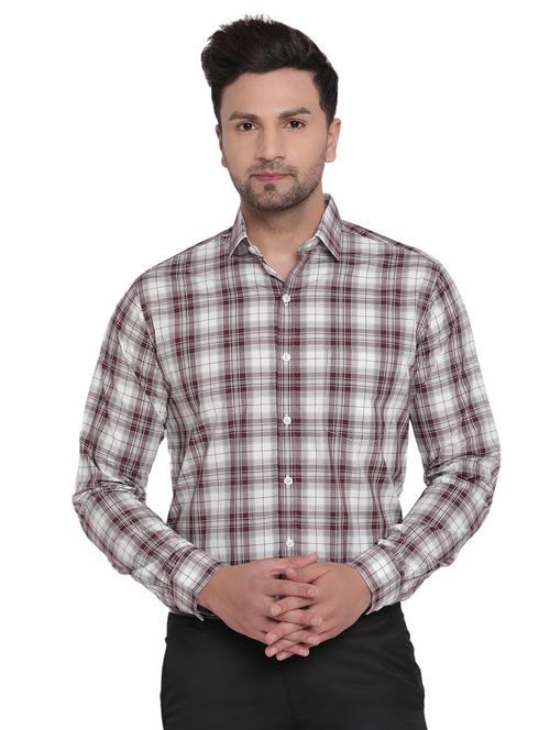 white checkered formal shirt - 17854620 - Very Small Image - 1