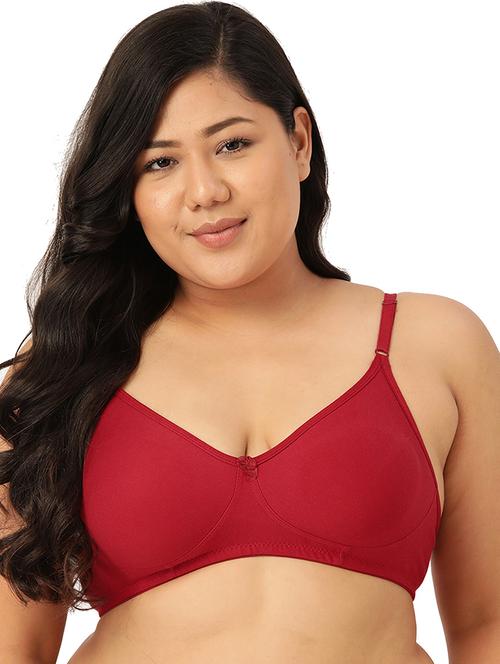maroon solid full coverage t-shirt bra - 17855611 - Very Small Image - 1