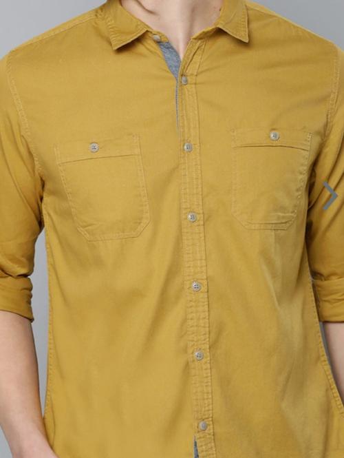 yellow cotton casual shirt - 17855769 - Very Small Image - 1