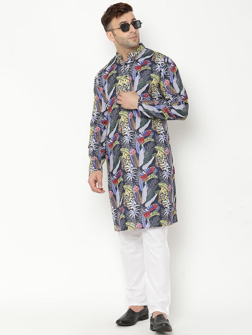 tropical printed kurta pyjama set - 17855779 - Zoom Image - 4