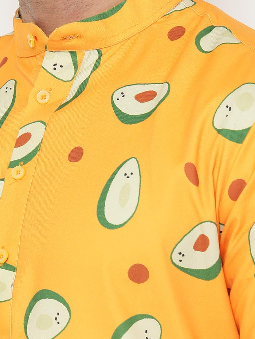 yellow printed kurta pyjama set - 17855853 - Zoom Image - 5