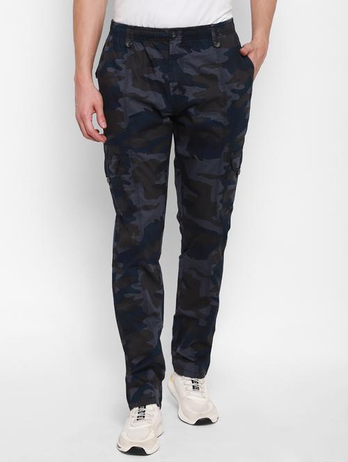 navy blue camouflage cargo trouser - 17856564 - Very Small Image - 1
