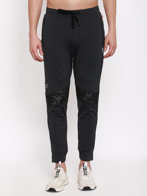grey solid full length track pant - 17856577 - Very Small Image - 1