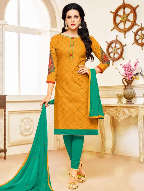 printed semi-stitched suit - 17856802 - Very Small Image - 1