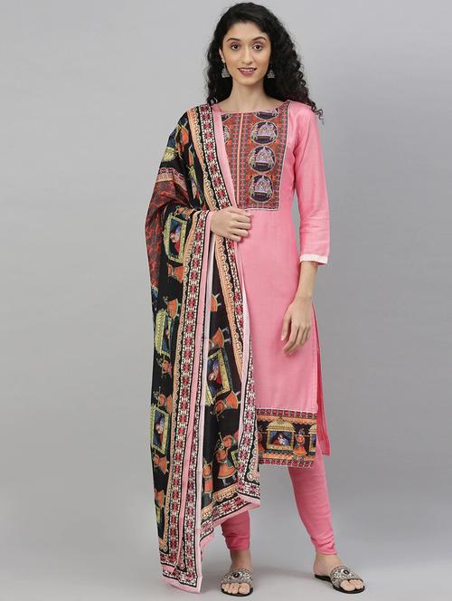 printed semi-stitched suit - 17856811 - Very Small Image - 1