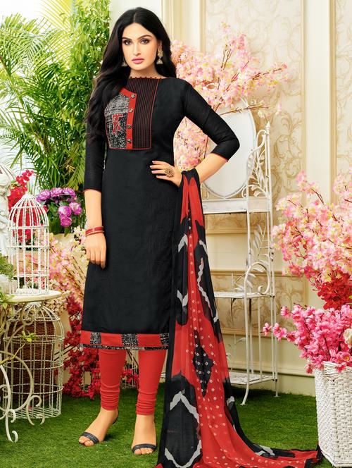printed semi-stitched suit - 17856815 - Very Small Image - 1