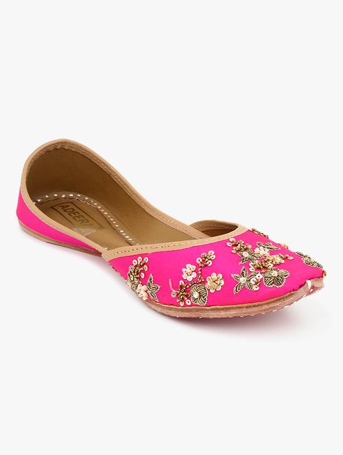 women pink embroidered slip on jutis - 17857769 - Very Small Image - 1