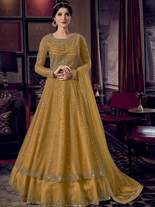 embroidered suits semi-stitched suit - 17859928 - Very Small Image - 1