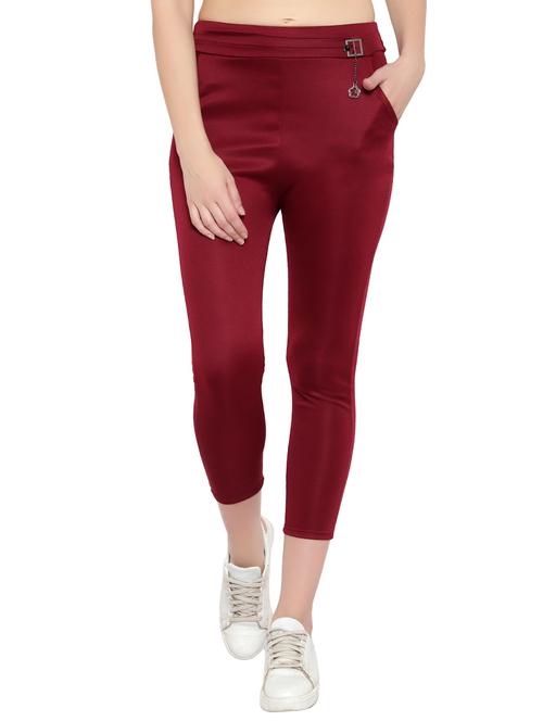 mid rise solid flat front trouser - 17860207 - Very Small Image - 1