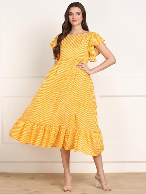 leheriya tiered ruffle ethnic dress - 17862122 - Very Small Image - 1