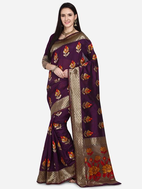 jacquard work woven saree with blouse - 17862154 - Very Small Image - 1