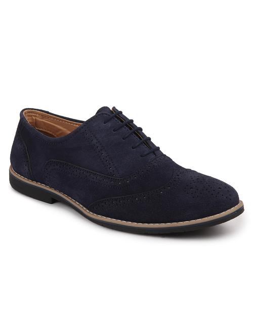 navy suede laceup brouges - 17862382 - Very Small Image - 1