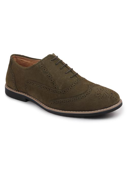 green suede laceup brouges - 17862383 - Very Small Image - 1