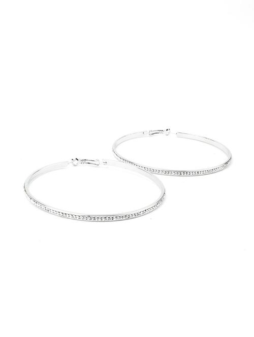 silver metal hoop earring - 17862585 - Very Small Image - 1