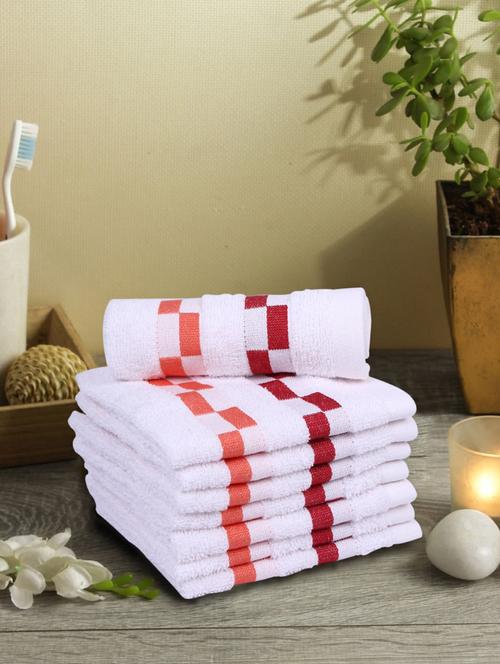 bianca mercerized combed cotton fancy designer towels -8pc face towel (sonoma) solid-white - 17863920 - Very Small Image - 1