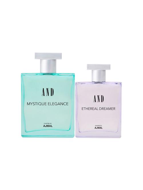 and mystique elegance & ethereal dreamer pack of 2 eau de parfum 100ml each for women crafted by ajmal + 2 parfum testers - 17867611 - Very Small Image - 1