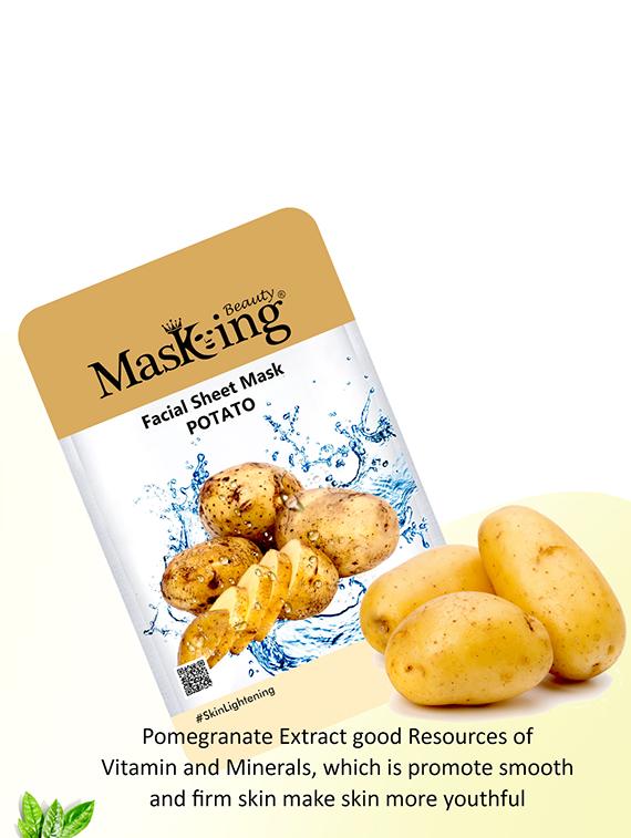 masking beauty facial sheet mask for skin lightening, nourishing, glowing & moisturizing for women & men combo of 5 - 17869527 - Zoom Image - 4