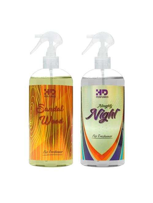hd sandal wood and naughty night refreshing room freshener spray 300 ml pack of 2 - 17870792 - Very Small Image - 1