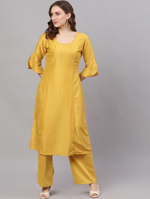 solid kurta pant set - 17871273 - Very Small Image - 1