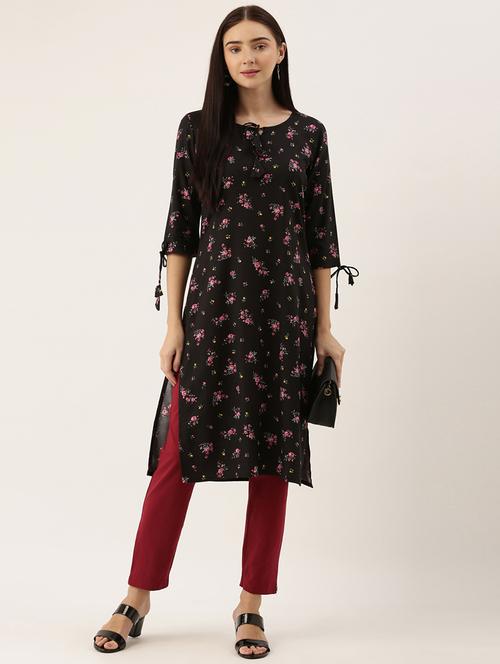printed straight kurta - 17872380 - Very Small Image - 1