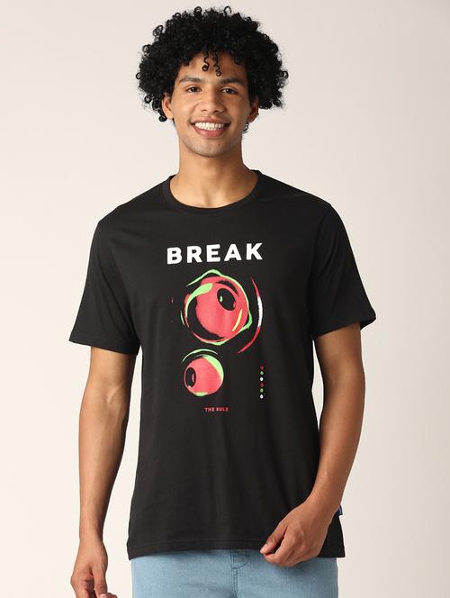 black front print t-shirt - 17873685 - Very Small Image - 1