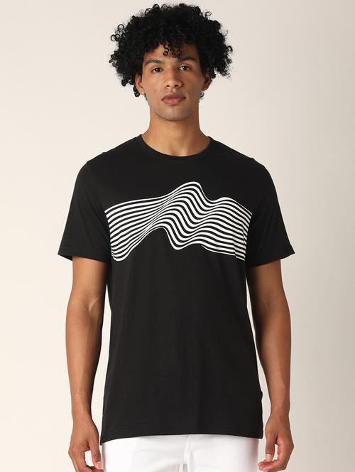 black front print t-shirt - 17873715 - Very Small Image - 1