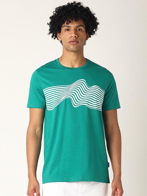 green front print t-shirt - 17873716 - Very Small Image - 1