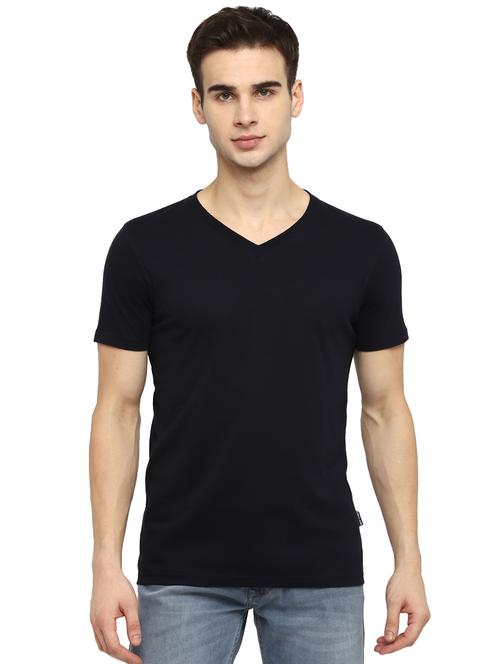 navy blue solid t-shirt - 17874291 - Very Small Image - 1