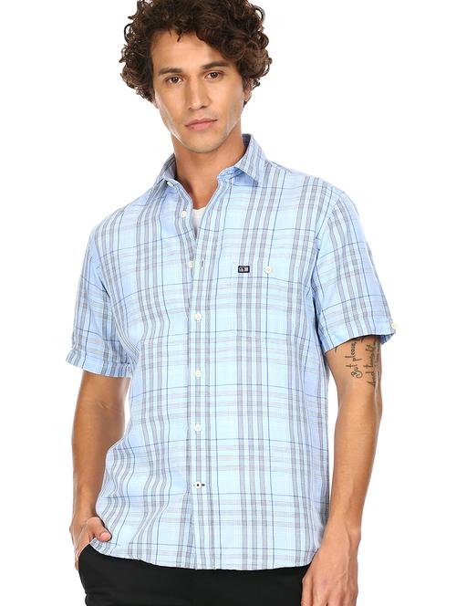blue checkered casual shirt - 17875481 - Very Small Image - 1