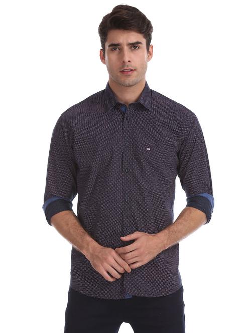 blue printed casual shirt - 17875550 - Very Small Image - 1