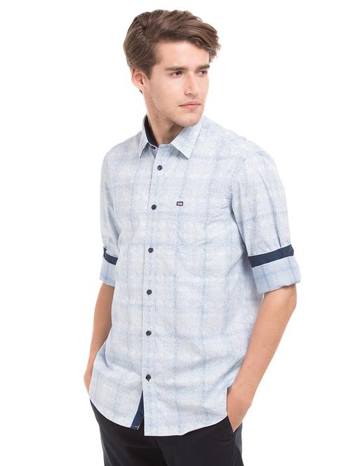 light blue checkered casual shirt - 17875554 - Very Small Image - 1