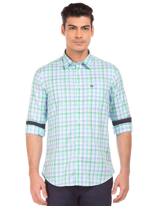 light blue checkered casual shirt - 17875558 - Very Small Image - 1