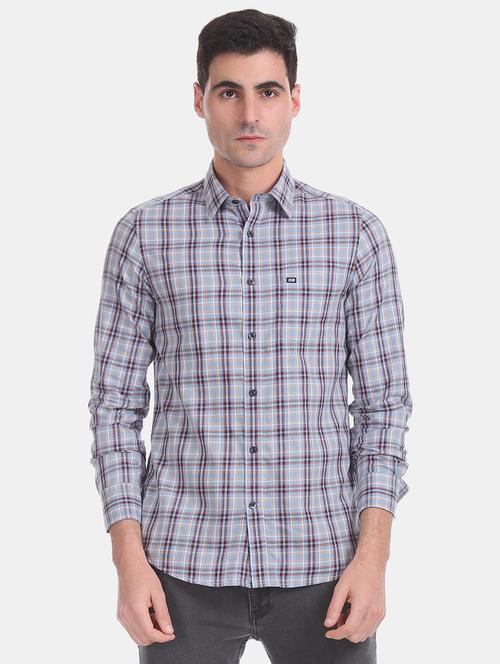 blue checkered casual shirt - 17875572 - Very Small Image - 1