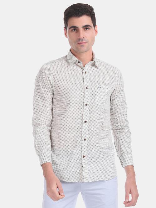 white printed casual shirt - 17875581 - Very Small Image - 1